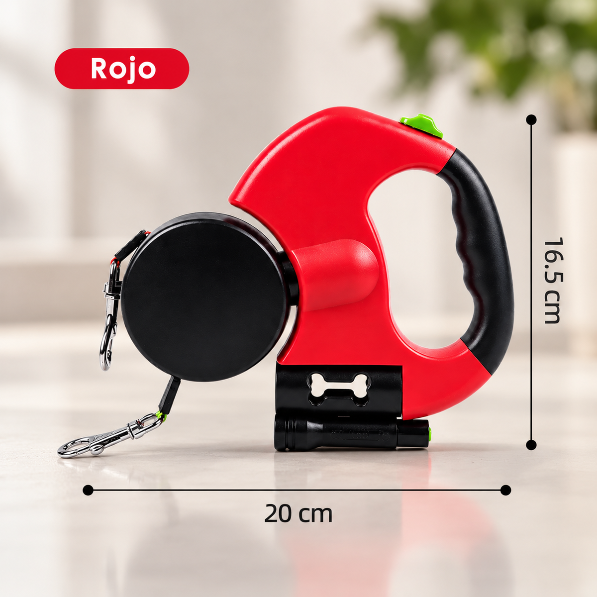 Correa Retráctil 360° para Perros con Luz LED y Cuerda Reflectante